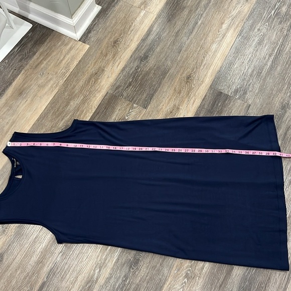 Eileen Fisher navy blue midi length tank dress size Medium - Picture 11 of 12